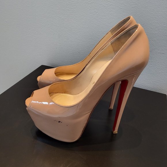 Christian Louboutin "Highness 160" patent calf peep toe pump - Picture 5 of 6